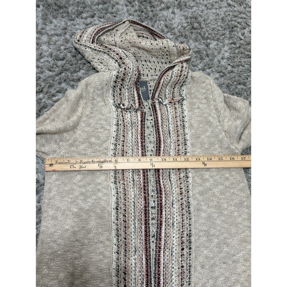 Natural Reflections Womens Boho Hooded Open Front Cardigan Oatmeal Size S - Picture 13 of 13